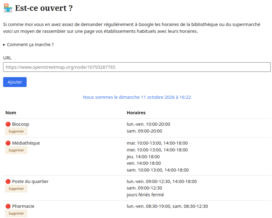 Capture écran du site Est ouvert